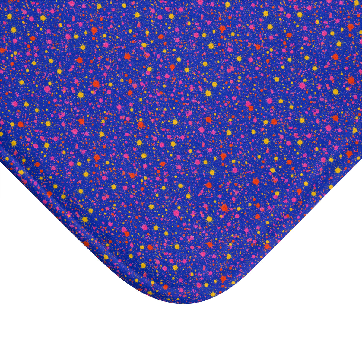Ultramarine Spatter Bath Mat – Paint Splatter Pattern
