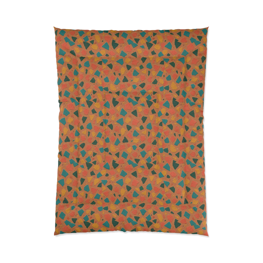 Shattered Tile Shards Comforter – Abstract Chip Pattern Pattern