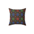 Gem Facet Medallions Faux Suede Cushion – Kaleidoscopic Pattern