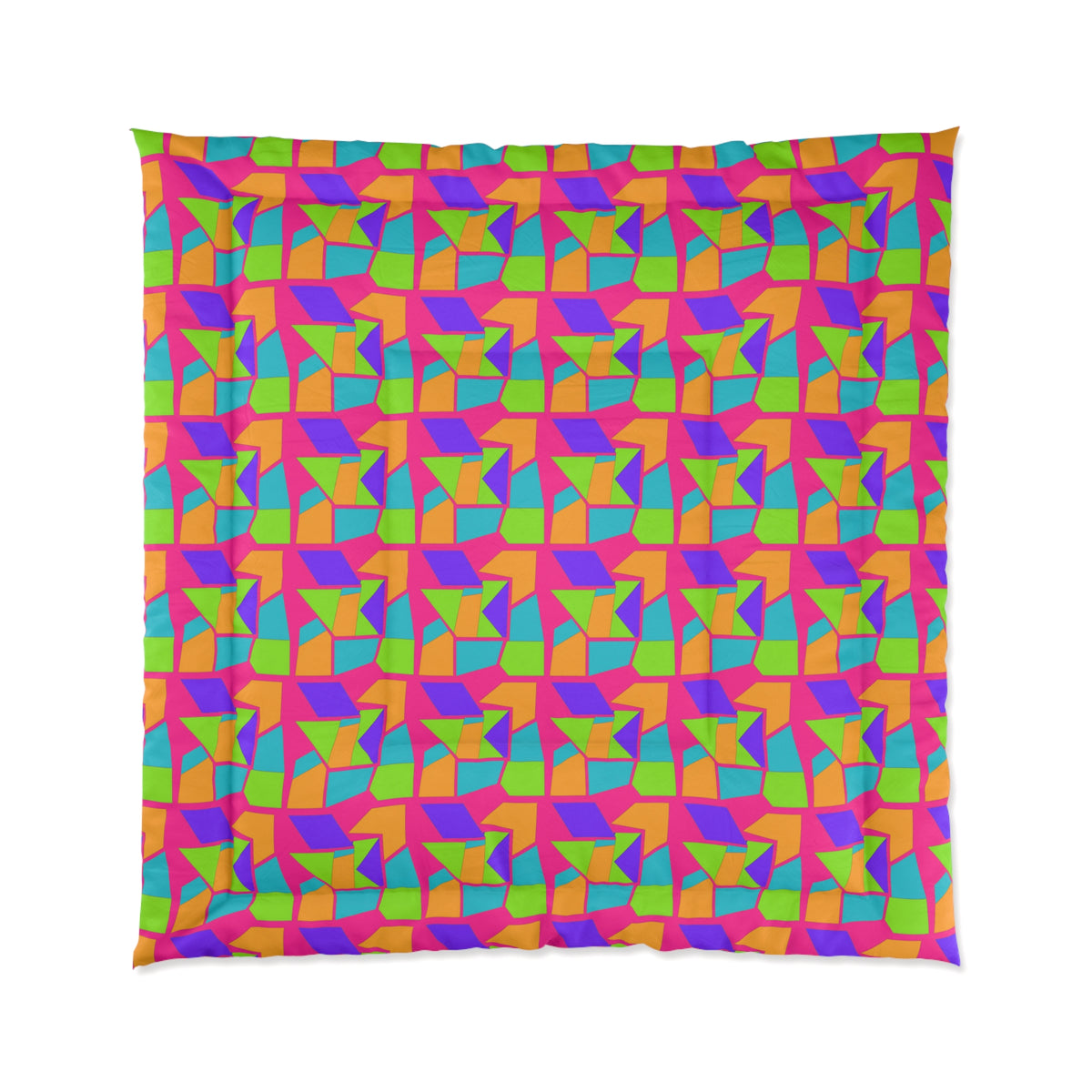 Cubist Block Quilt Comforter – Tropical Punch