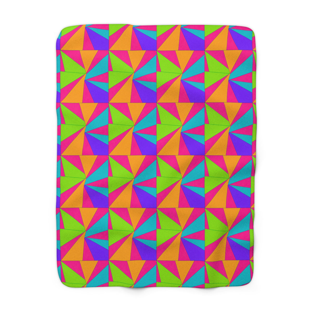 Cubist Sunburst Blocks Sherpa Fleece Blanket – Tropical Punch