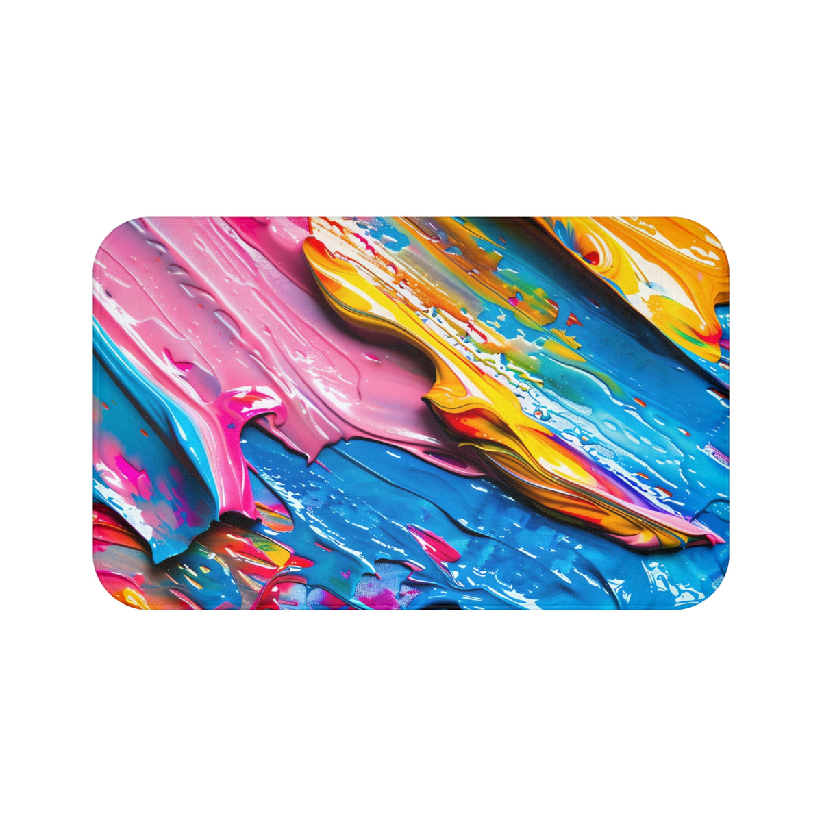 Vivid Paint Strokes Bath Mat – Paint Stroke Abstract