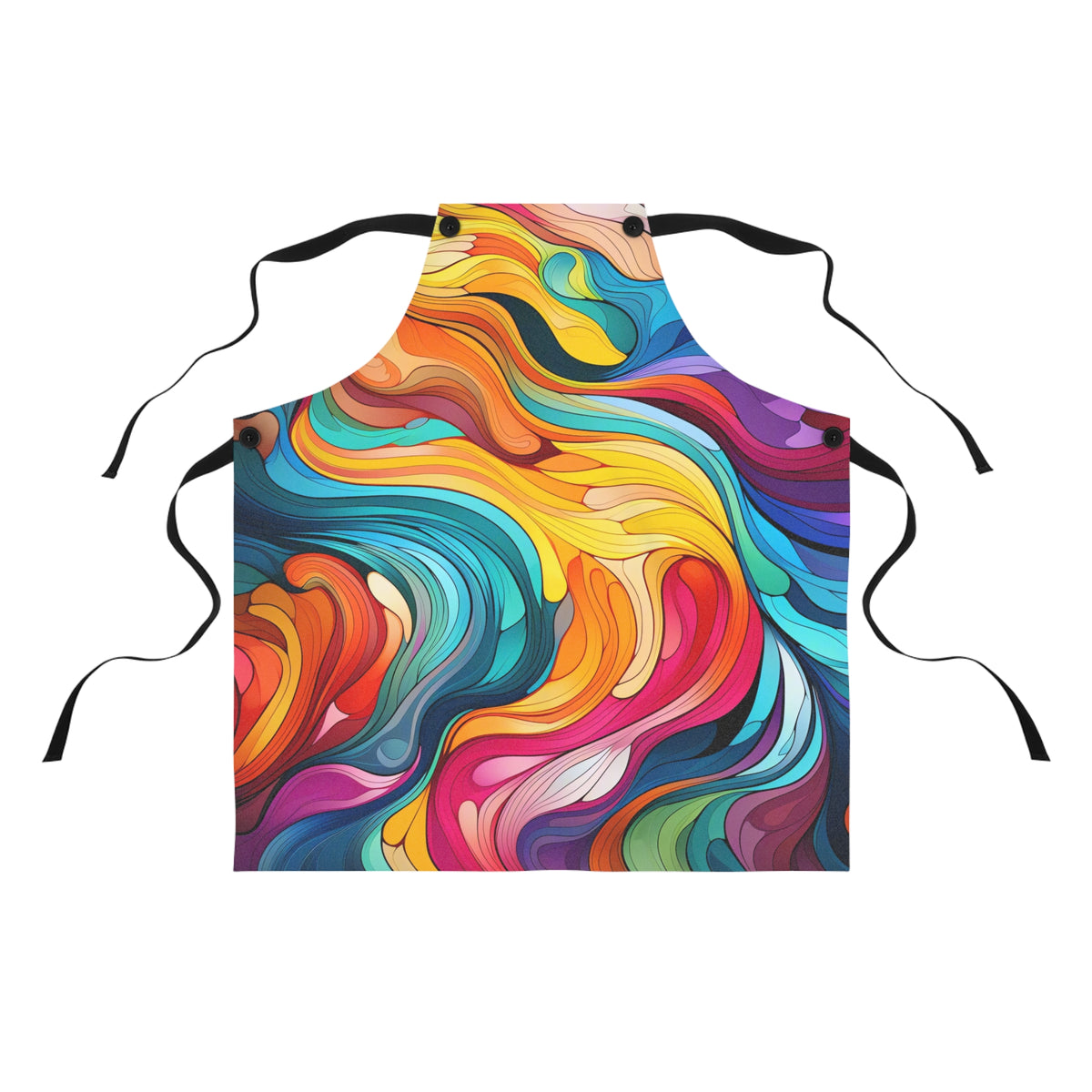 Neon Wave Swirl Apron – Psychedelic Wave Art
