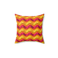 Satin Wave Bands Faux Suede Cushion – Cranberry Spice