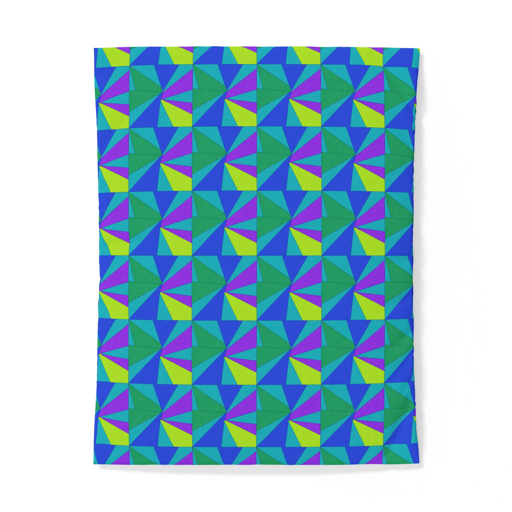 Cubist Sunburst Blocks Cotton Duvet Cover – Peacock Jewel
