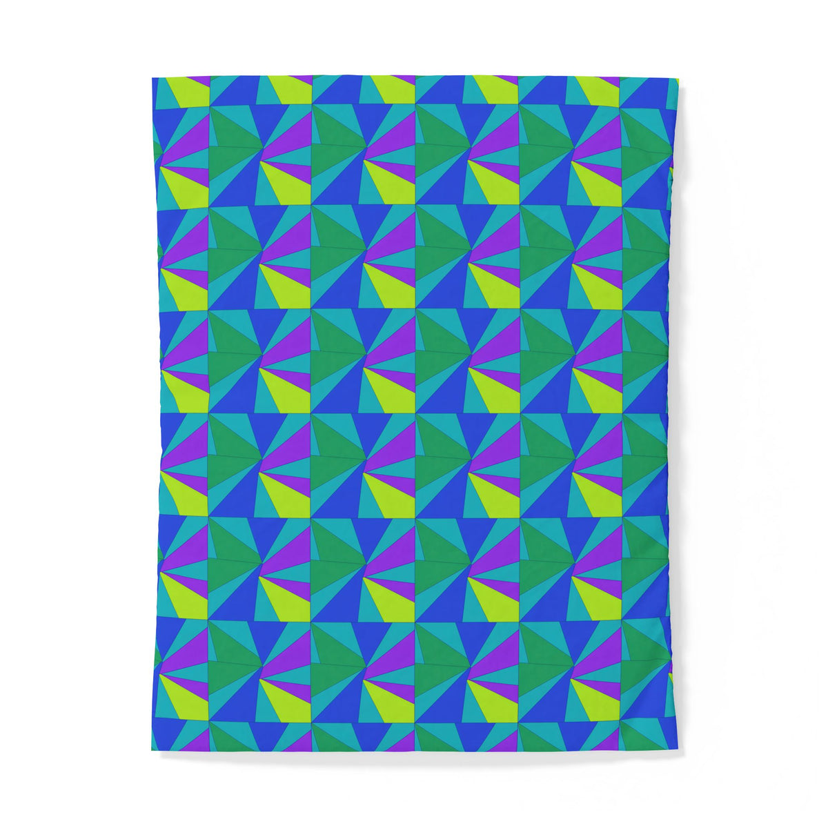 Cubist Sunburst Blocks Cotton Duvet Cover – Peacock Jewel