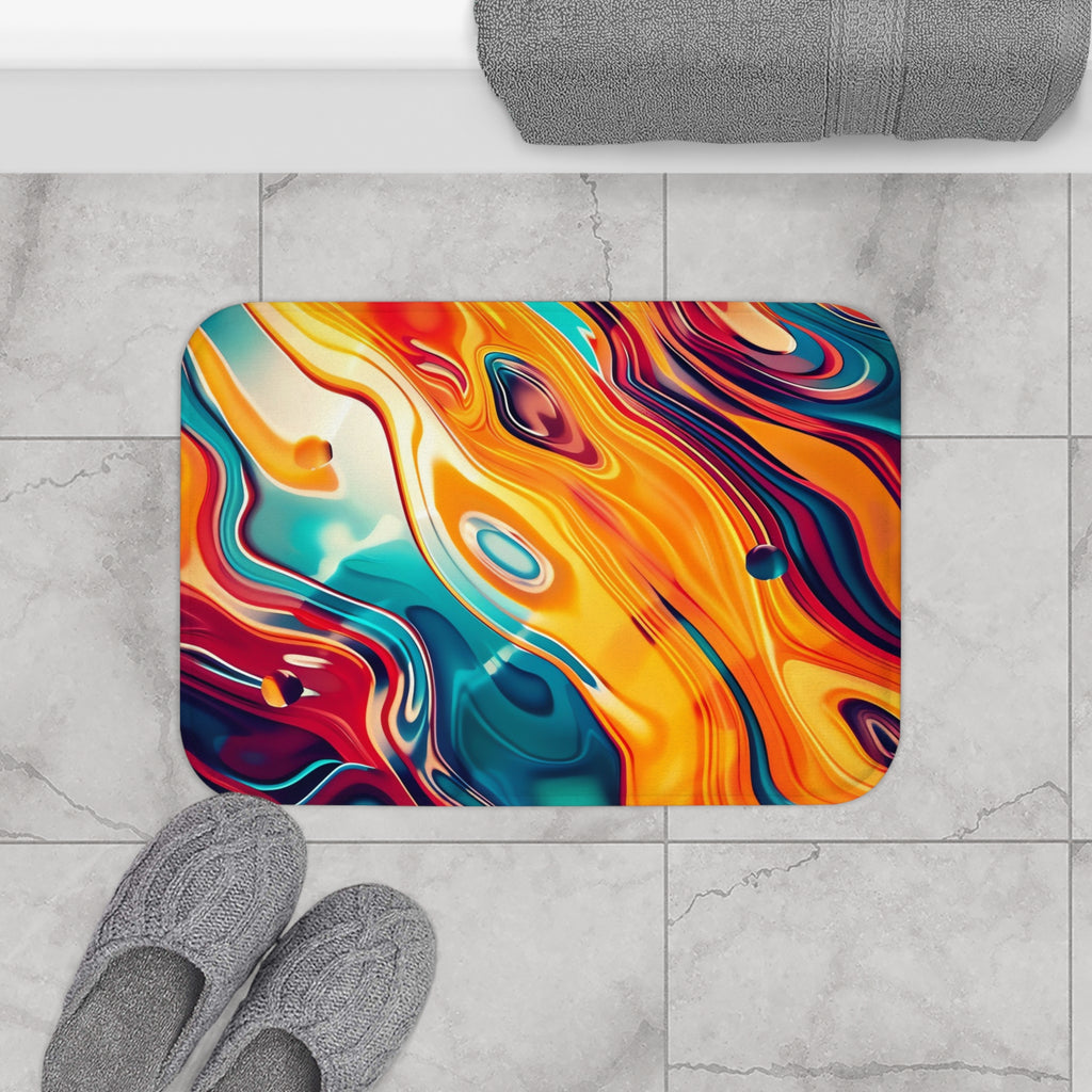 Psychedelic Lava Flow Bath Mat – Psychedelic Fluid Art