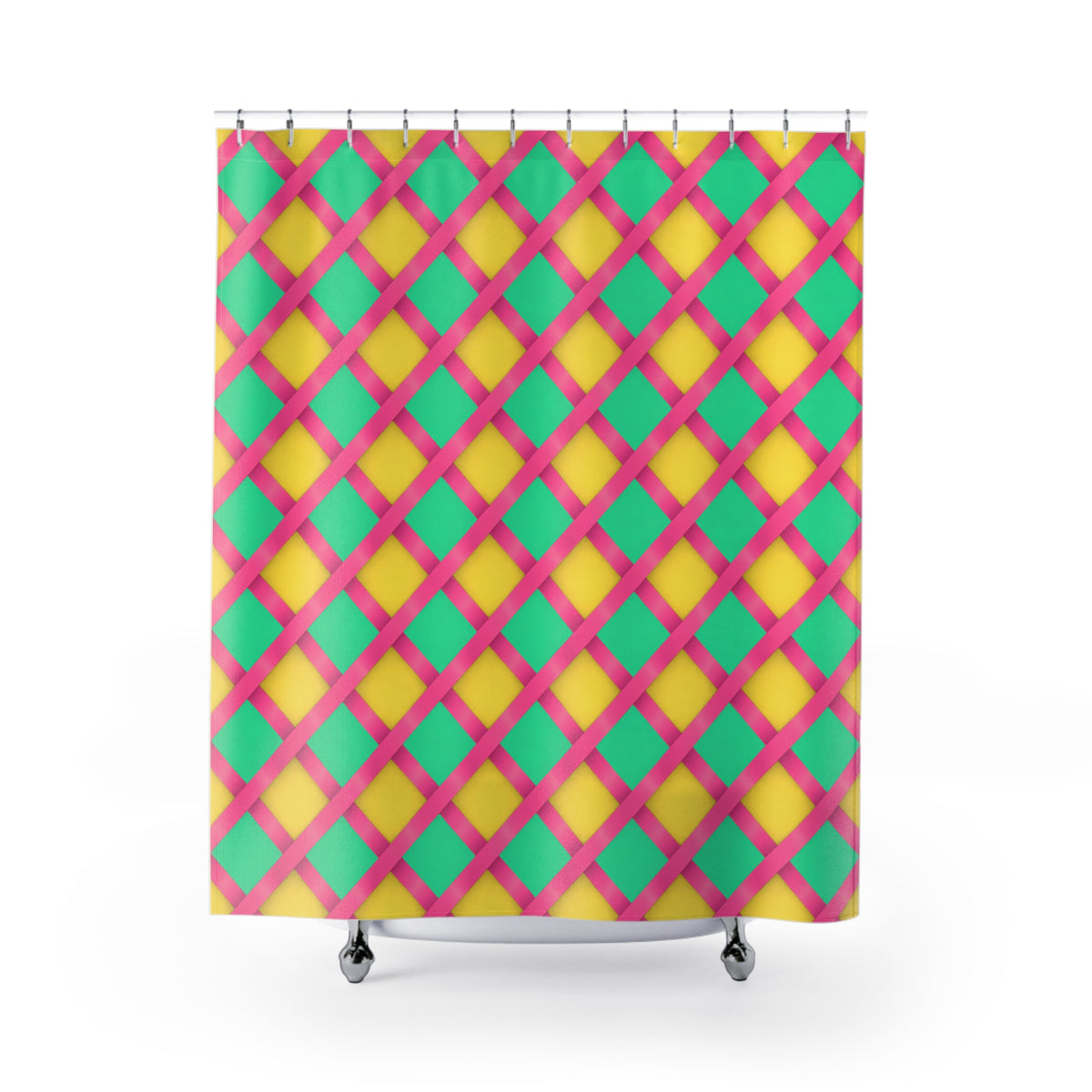 Broad Gold Diamond Trellis Shower Curtain – Candy Christmas
