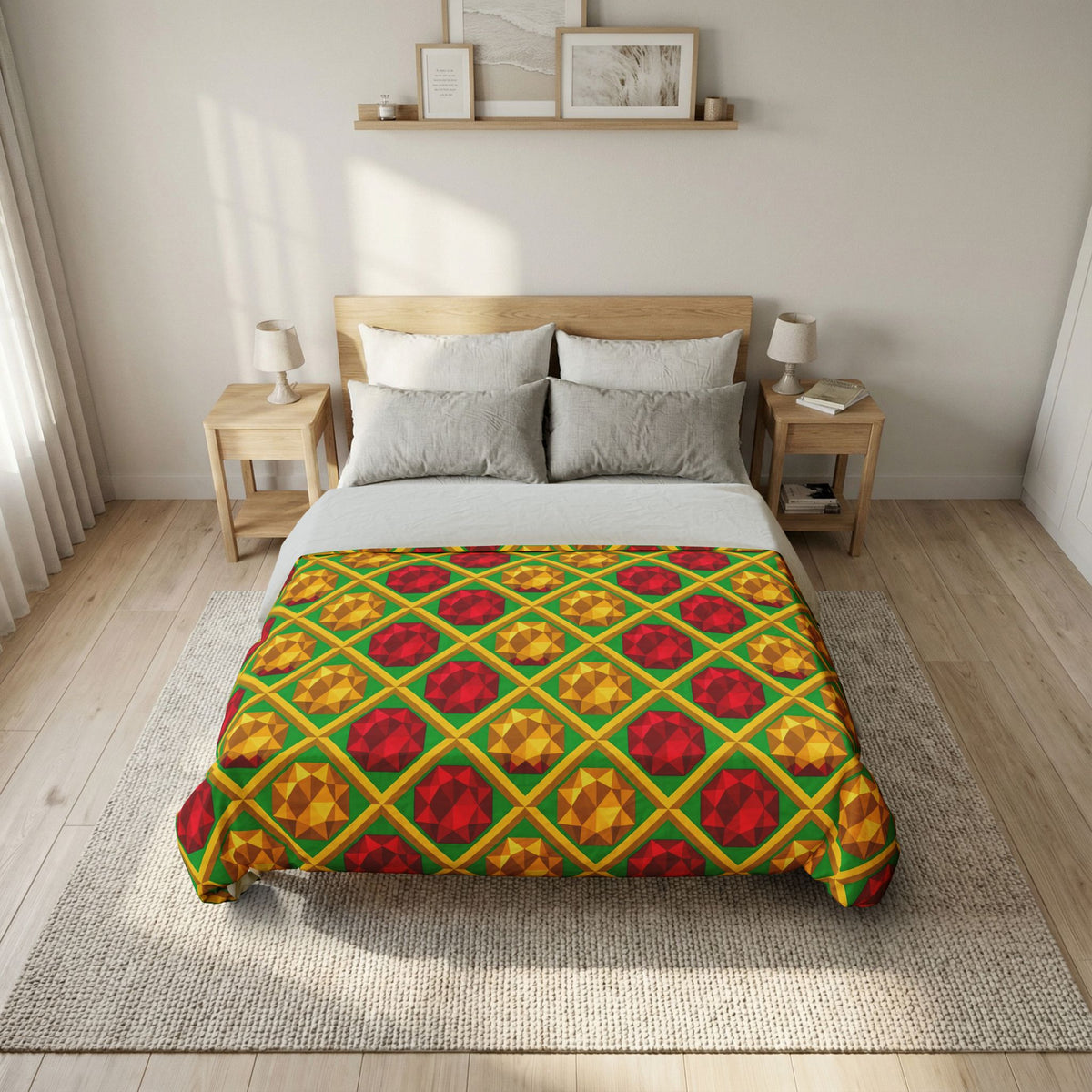 Giant Prism Diamond Lattice Cotton Duvet Cover – Diamond Lattice Pattern