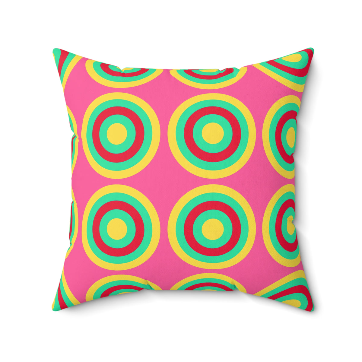 Mega Ring Grid Faux Suede Cushion – Candy Christmas
