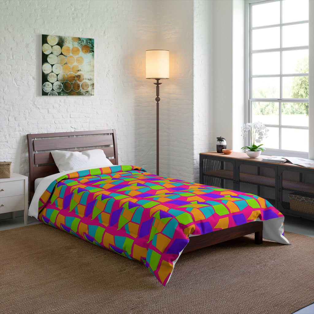 Cubist Block Quilt Comforter – Tropical Punch