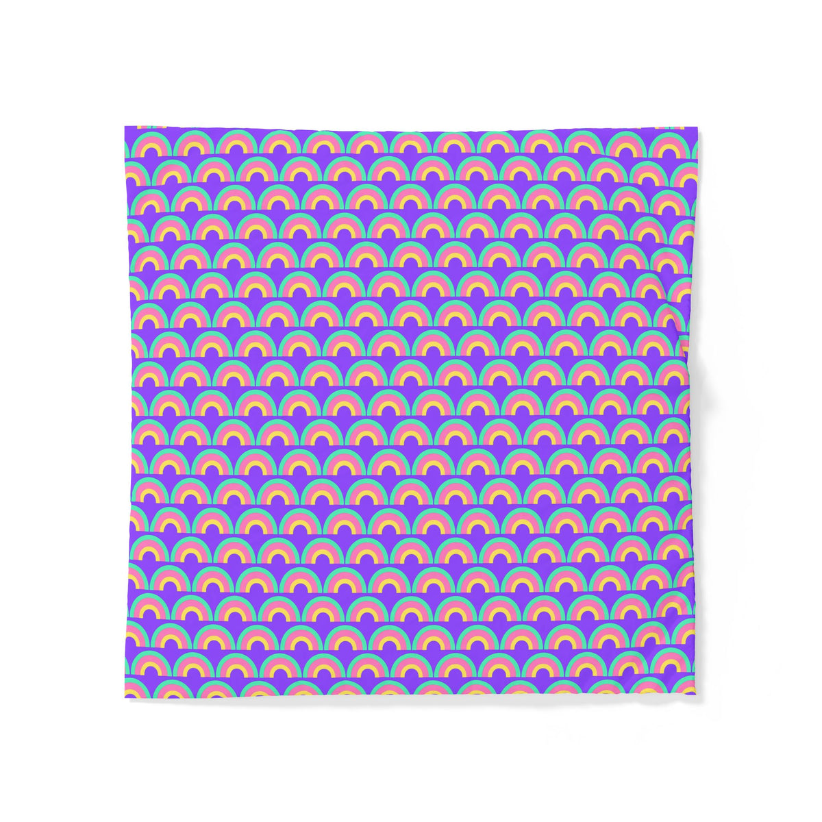 Chromatic Scallop Ripple Cotton Duvet Cover – Candy Pastel on Grape
