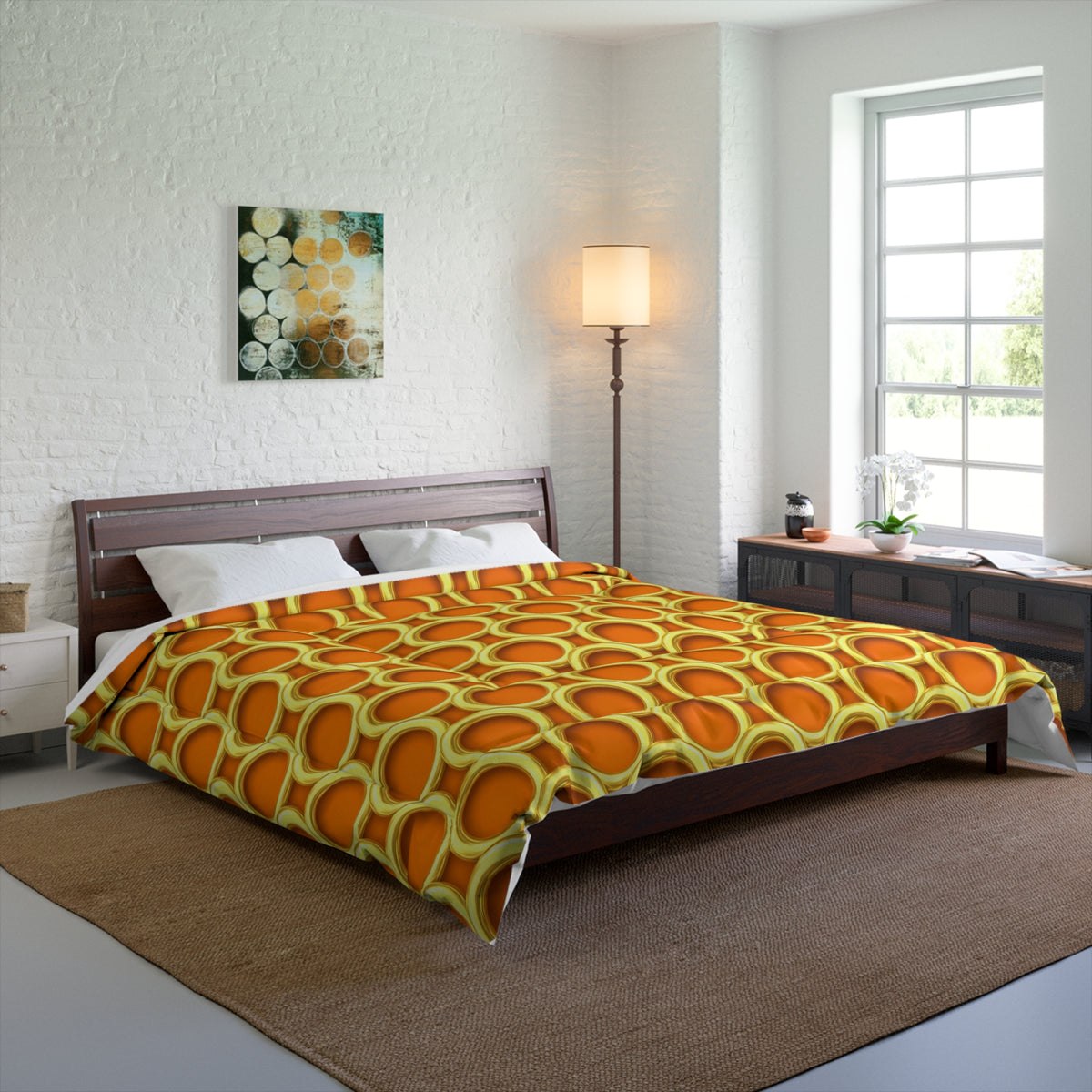 Big Gold Ring Weave Comforter – Hot Citrus Festive