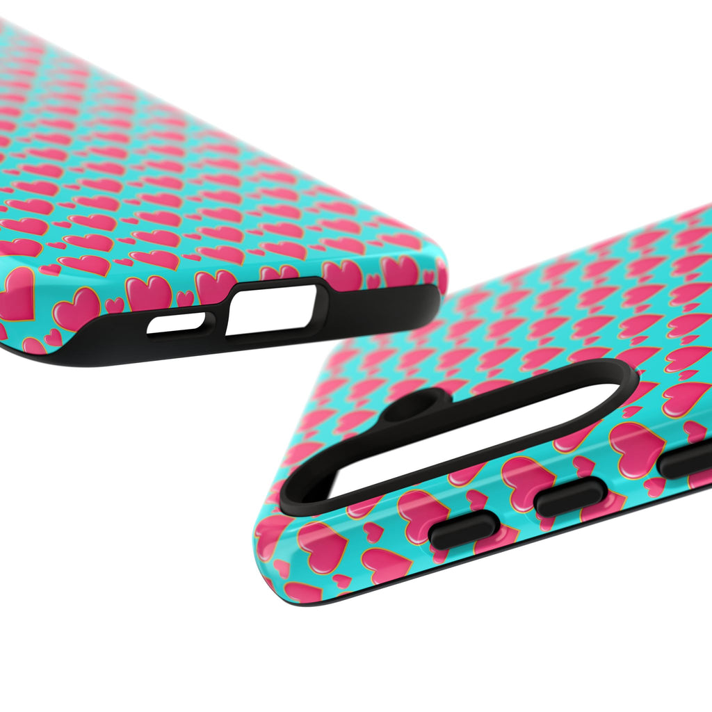 Heart Bubble Grid Tough Phone Case – Pop Hearts Pattern