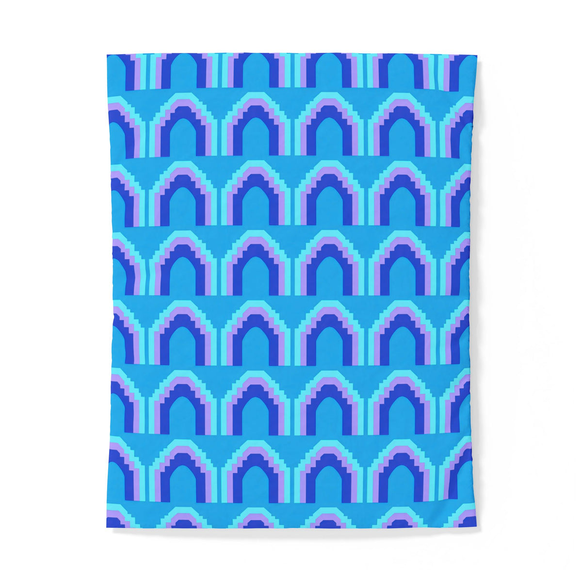 Grand Stepped Arches Cotton Duvet Cover – Ice Jewel