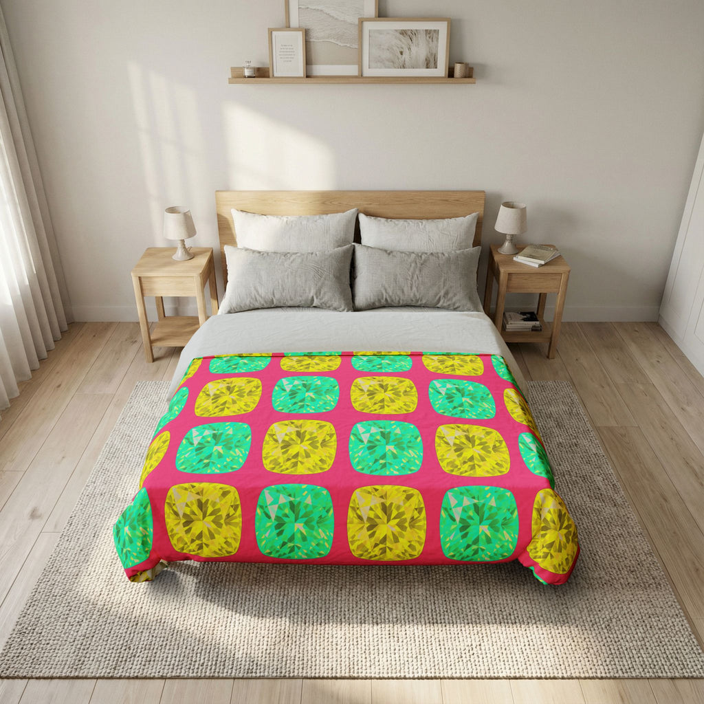 Giant Cut Gem Grid Cotton Duvet Cover – Candy Christmas