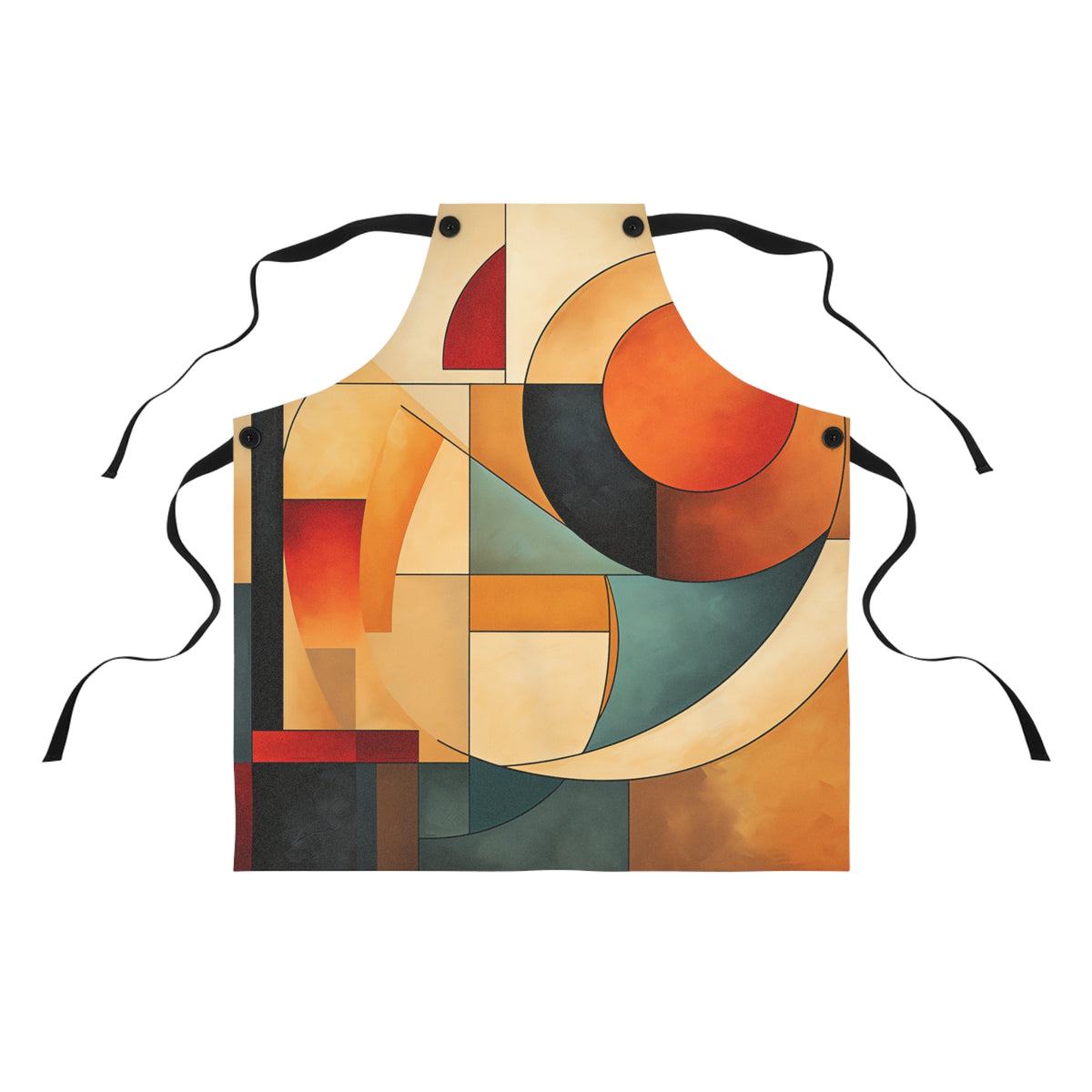 Bauhaus Moon Blocks Apron – Mid-Century Geometric Art