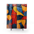 Bold Mosaic Glass Shower Curtain – Stained-Glass Style Mosaic
