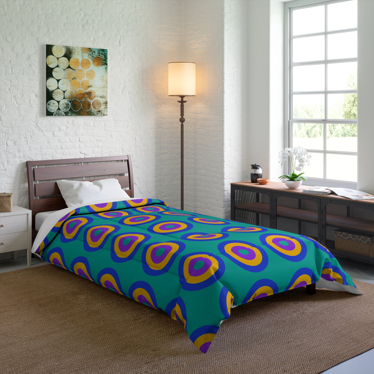 Giant Op-Art Jewel Rings Comforter – Peacock Jewel