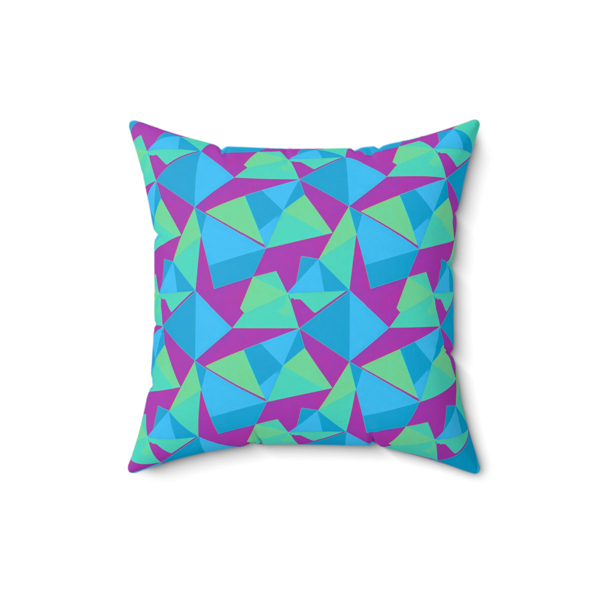 Faceted Panels Faux Suede Cushion – Ice Jewel