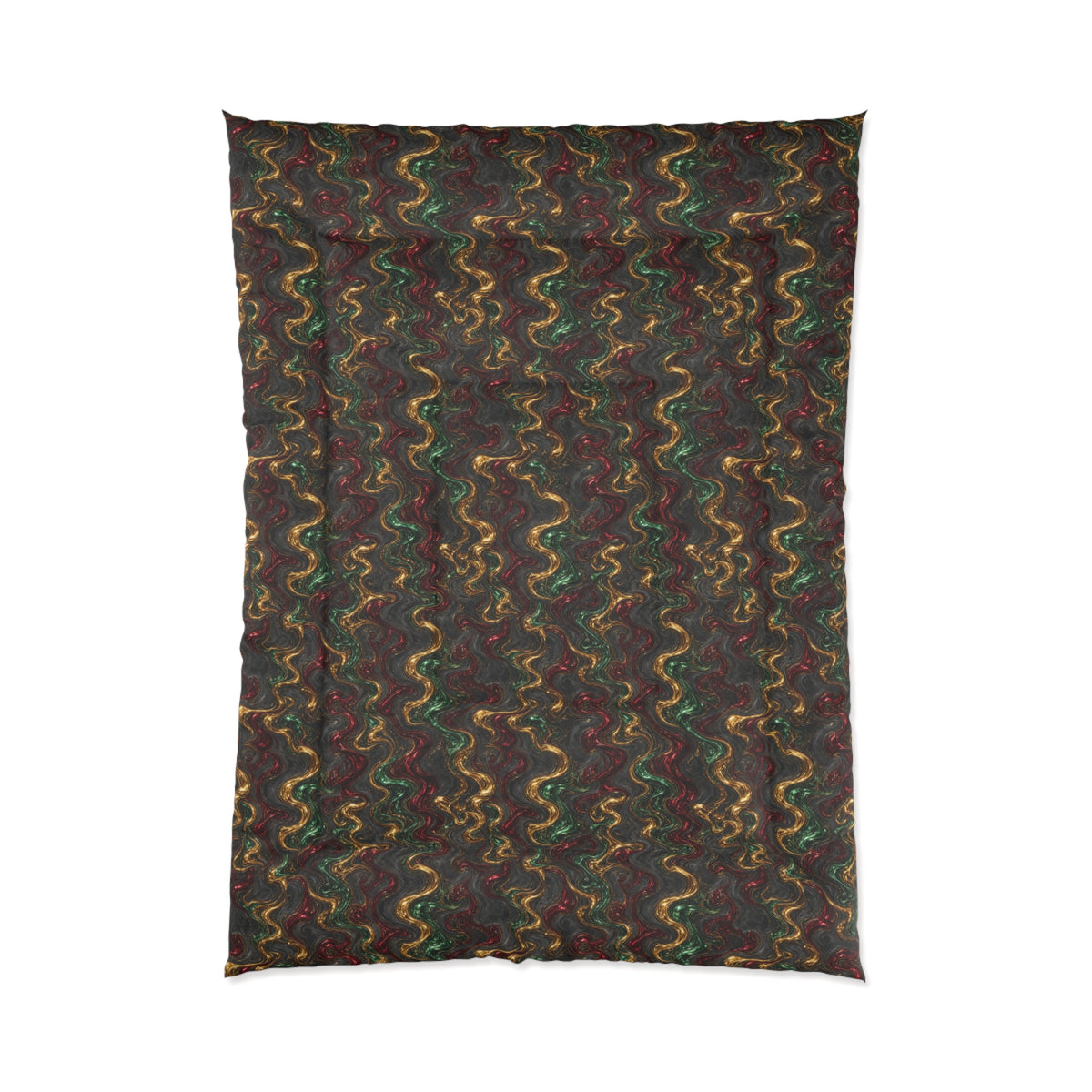 Jewel Metal Swirl Comforter – Iridescent Fluid Pattern