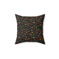 Garnet Emerald Blobs Faux Suede Cushion – Liquid Chrome Pattern