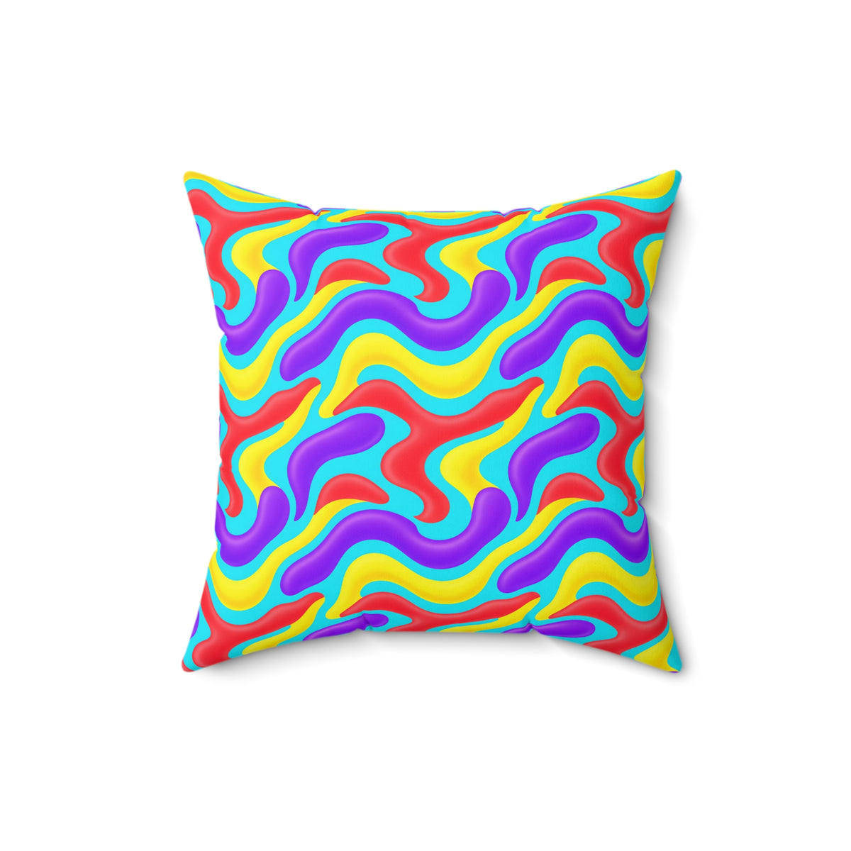 Liquid Band Ripple Faux Suede Cushion – Op-Art Fluid Bands Pattern