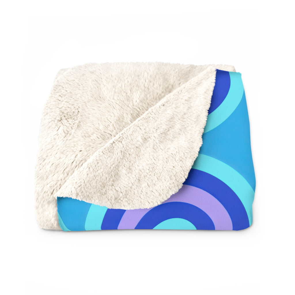 Mega Ring Grid Sherpa Fleece Blanket – Ice Jewel