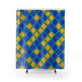 Harlequin Gold Grid Shower Curtain – Peacock Jewel