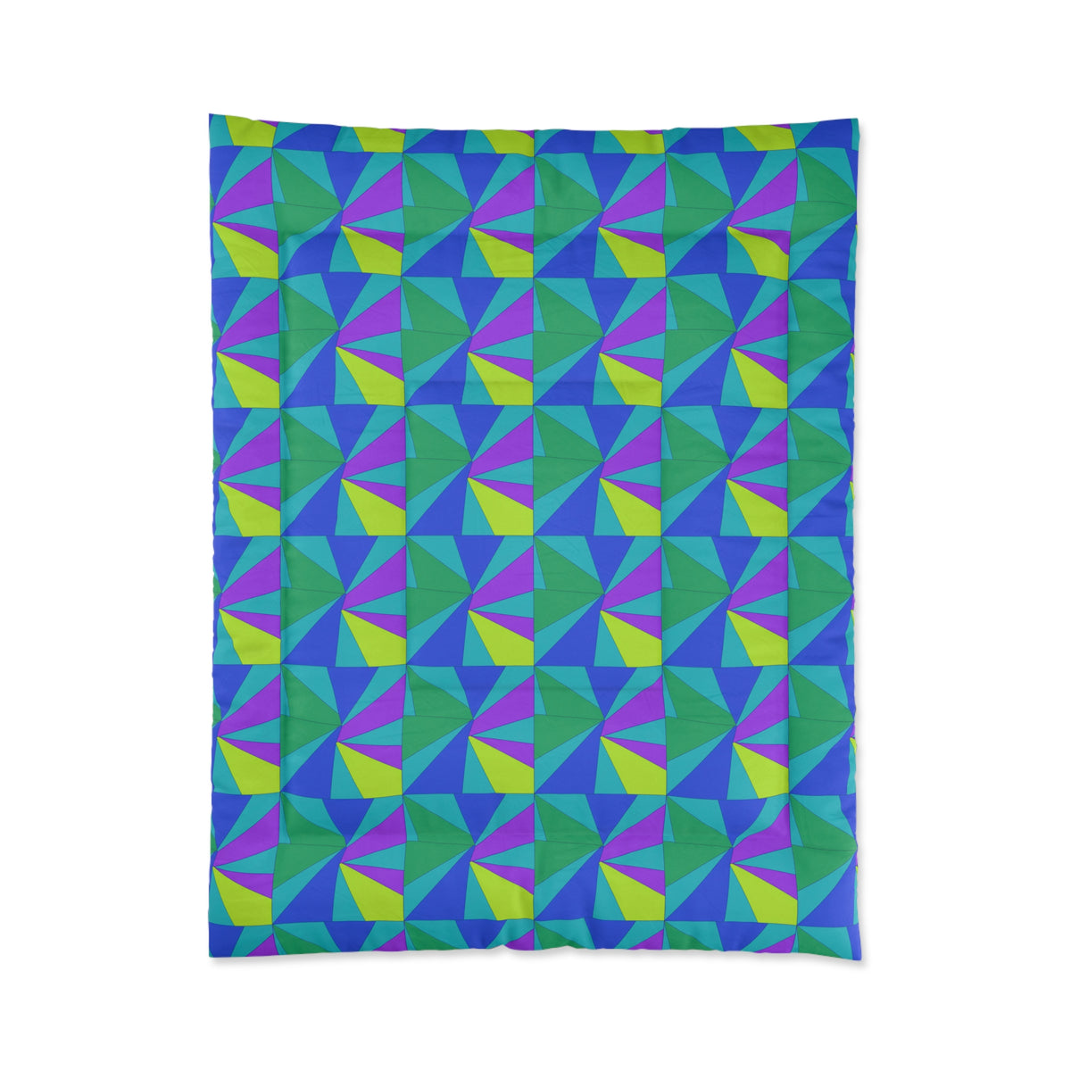 Cubist Sunburst Blocks Comforter – Peacock Jewel