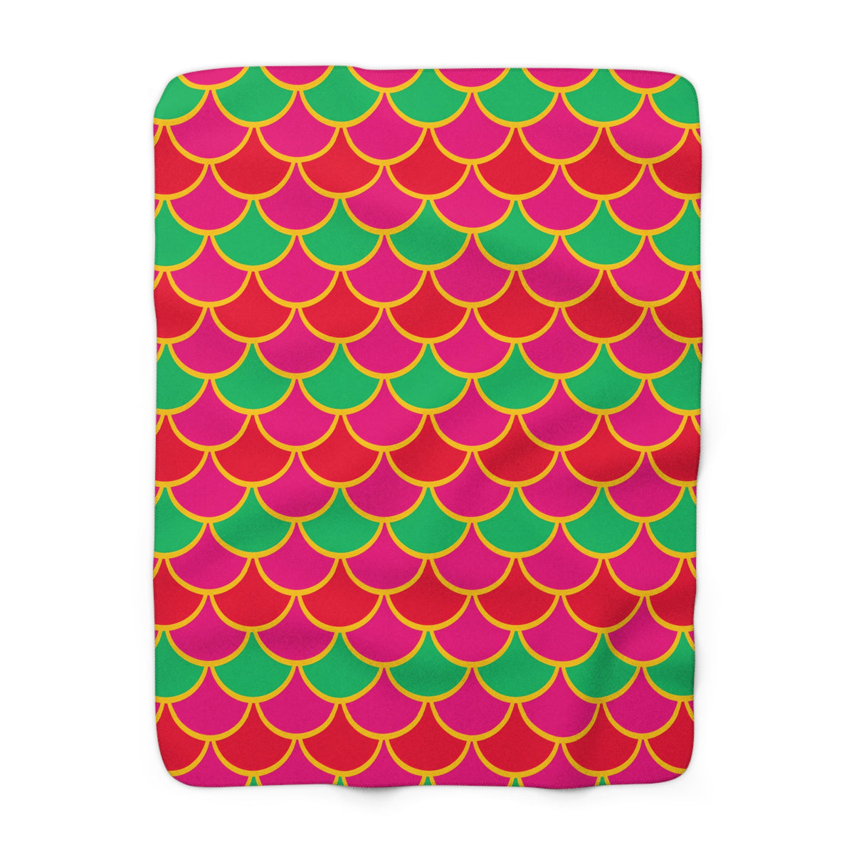 Big Jewel Scales II Sherpa Fleece Blanket – Scale Geometric Pattern