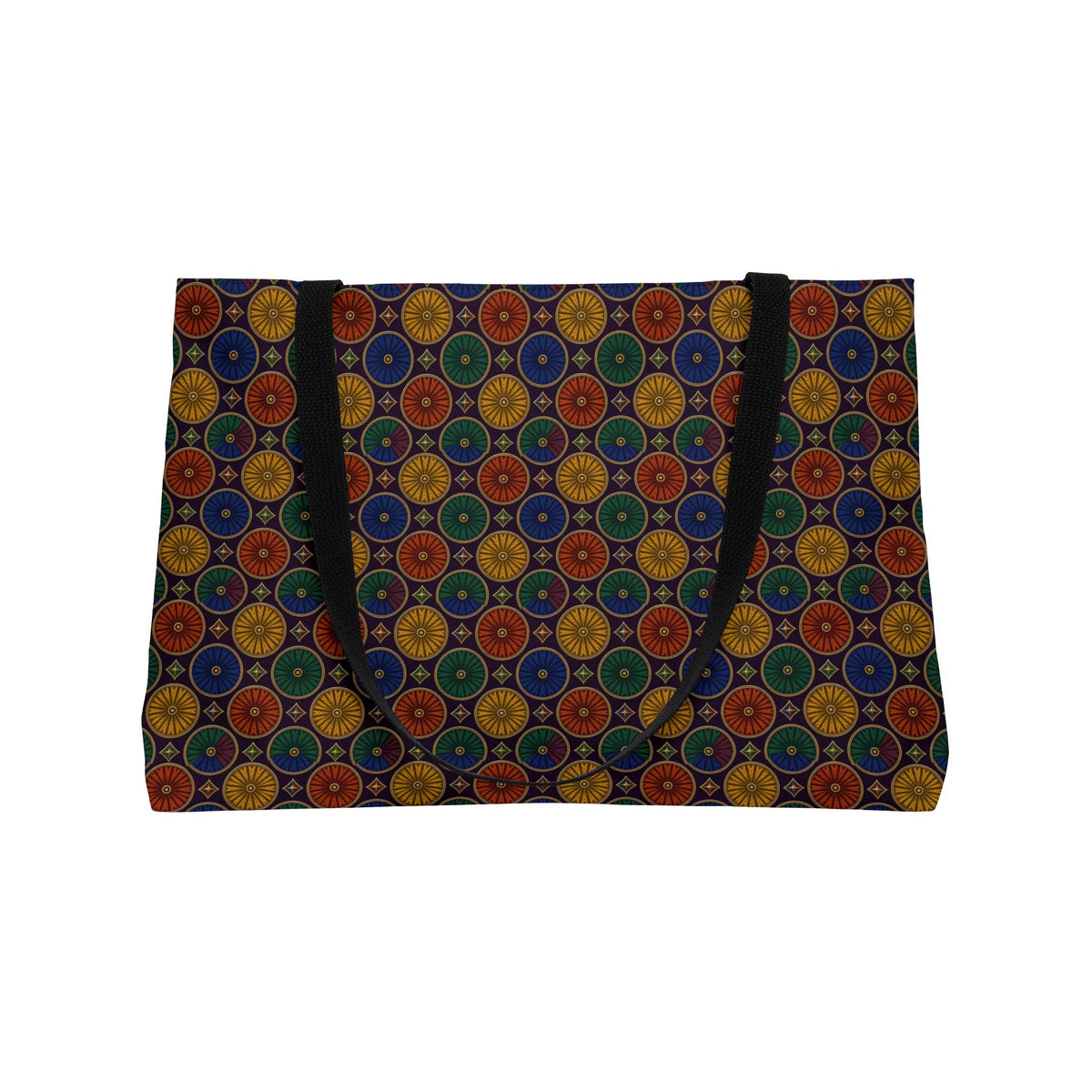 Enamel Parasol Medallions Weekender Tote Bag – Art Deco Geometric Pattern