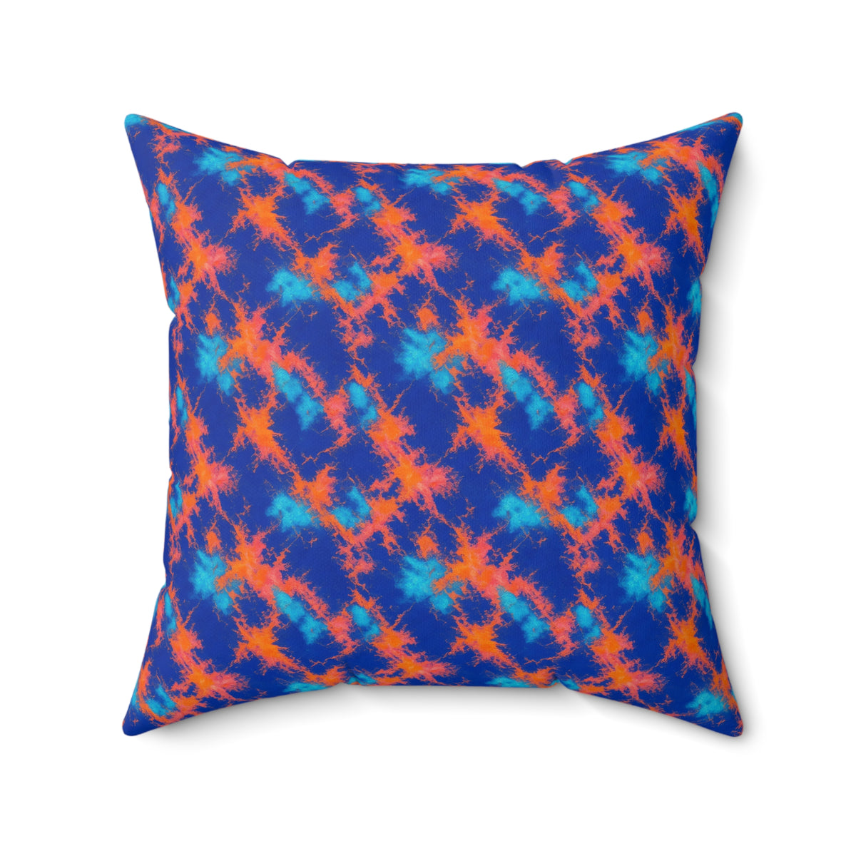 Crumple Neon Marble Faux Suede Cushion – Ice Dye Pattern