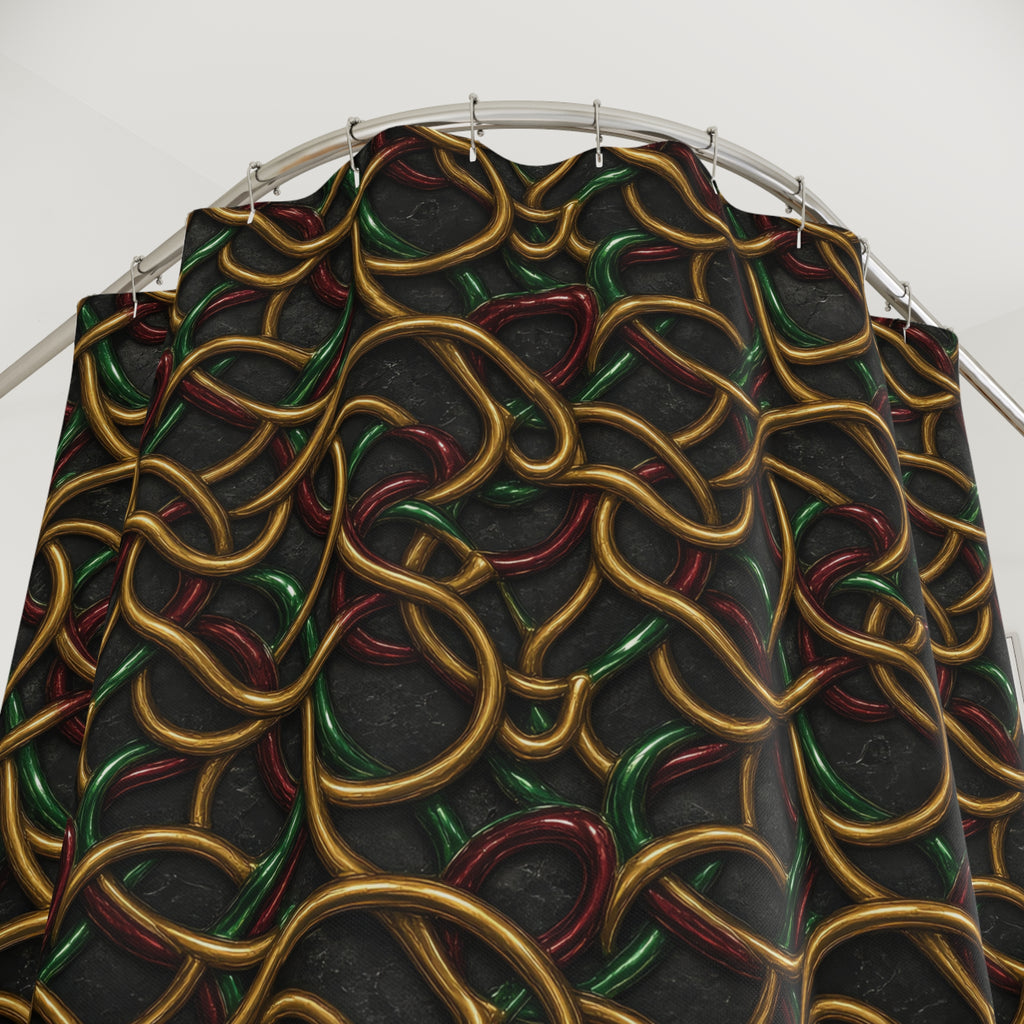 Jewel Metal Weave Shower Curtain – Holographic-Look Metal Pattern