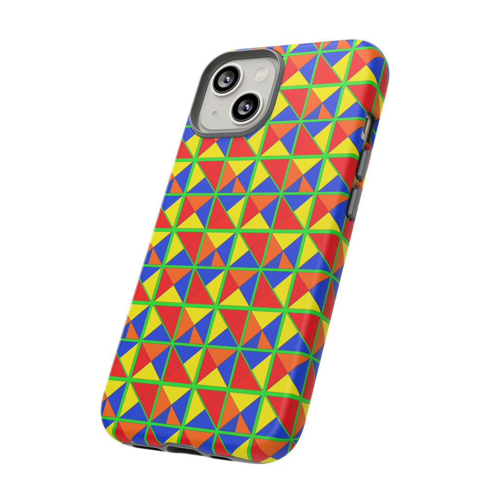 Split Square Fiesta Tough Phone Case – Cubist Geometric Pattern