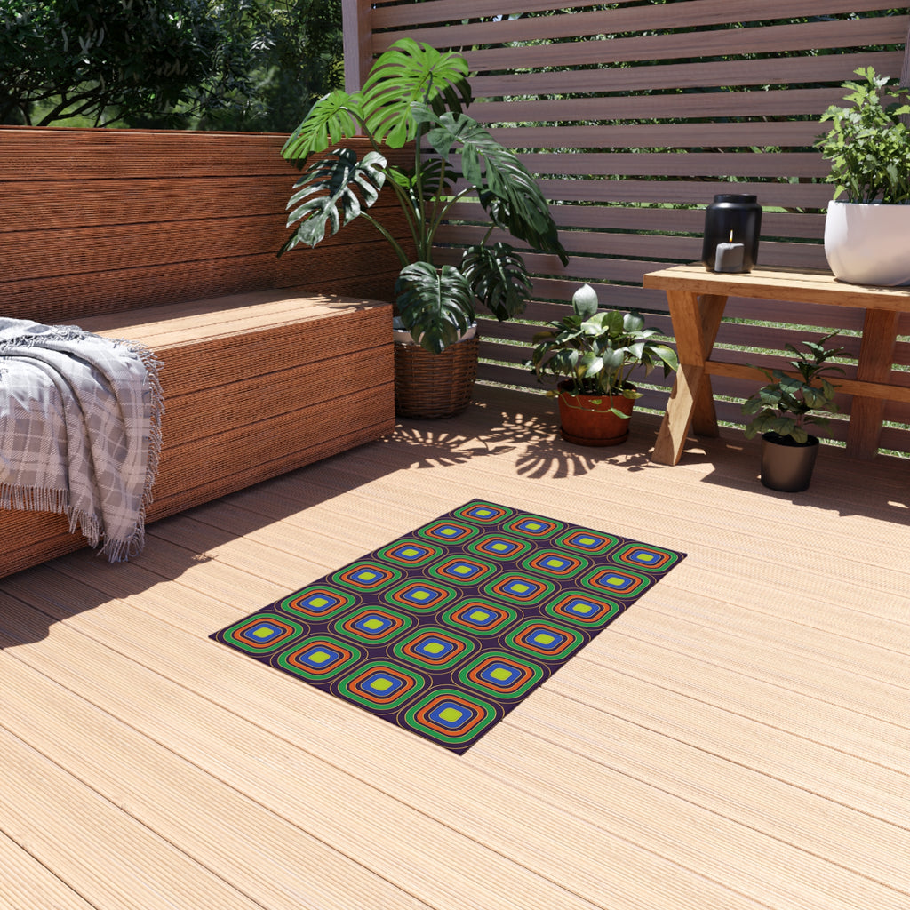 Op-Deco Nested Squares Outdoor Rug – Op-Art Deco Pattern