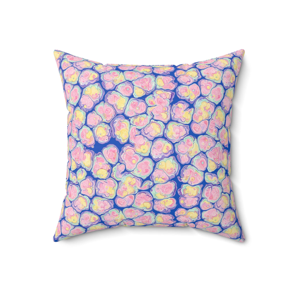 Candy Cell Pour Faux Suede Cushion – Candy Fluid Art Pattern