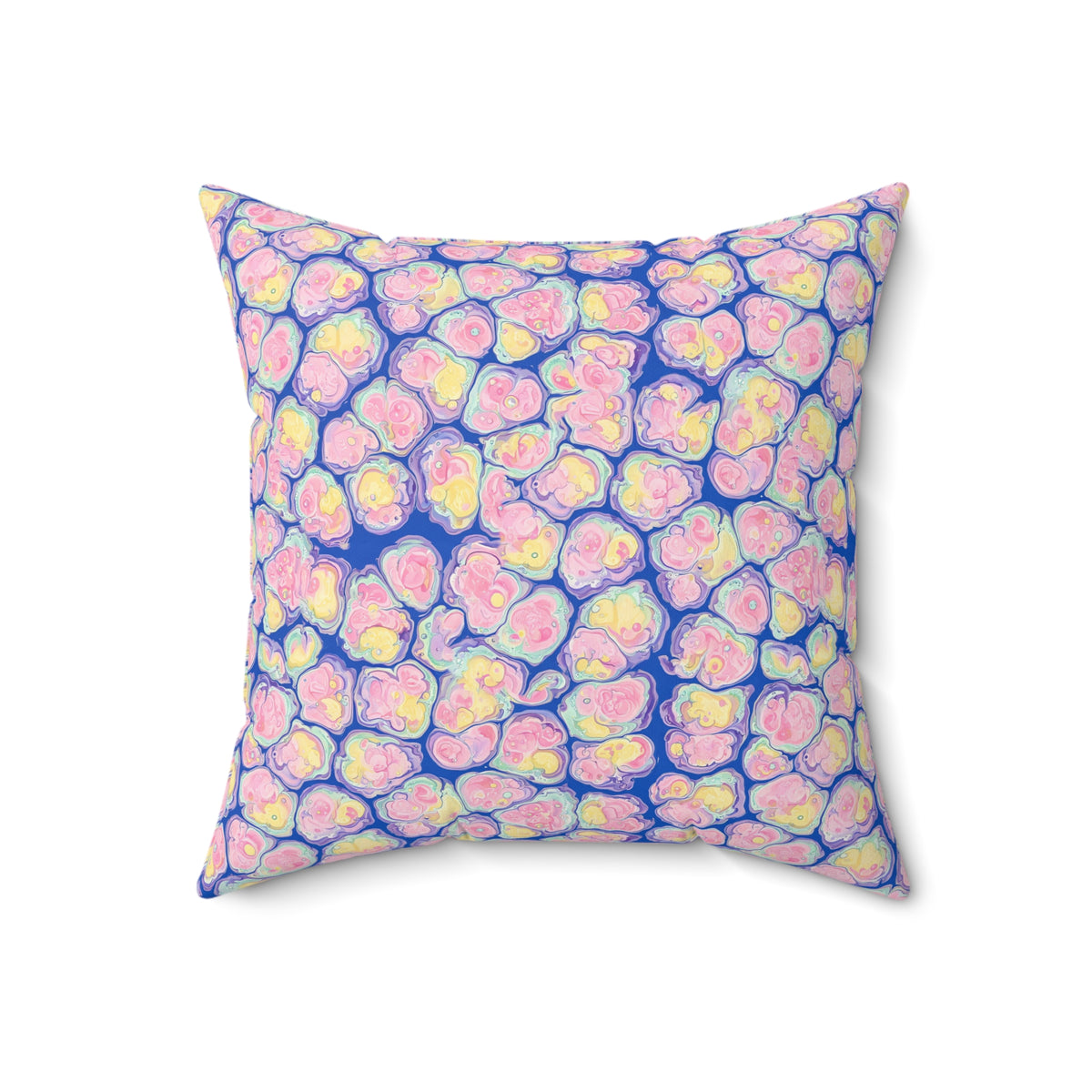 Candy Cell Pour Faux Suede Cushion – Candy Fluid Art Pattern
