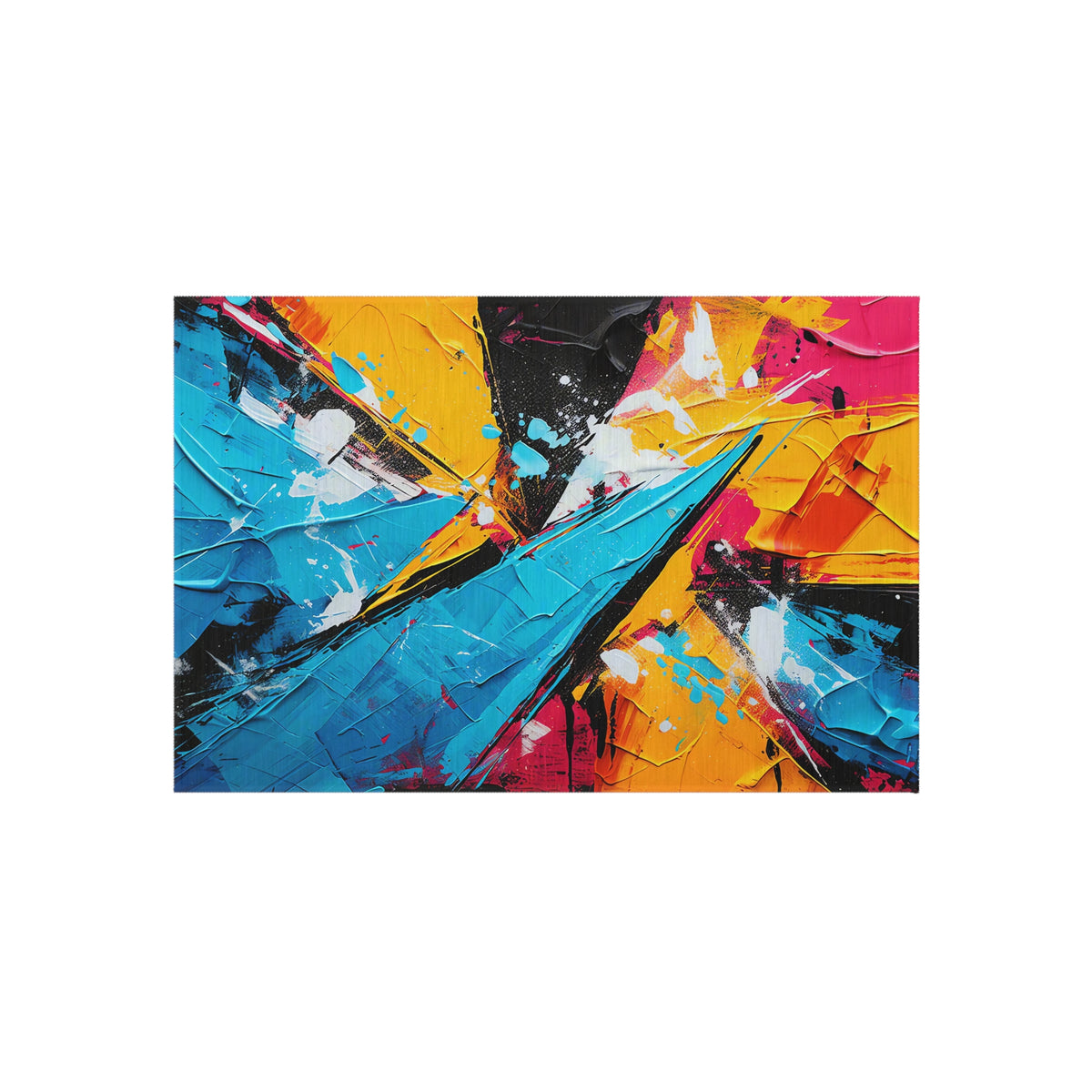 Shattered Blue Burst Outdoor Rug – Bold Abstract Art