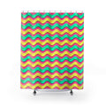 Satin Wave Bands Shower Curtain – Candy Christmas