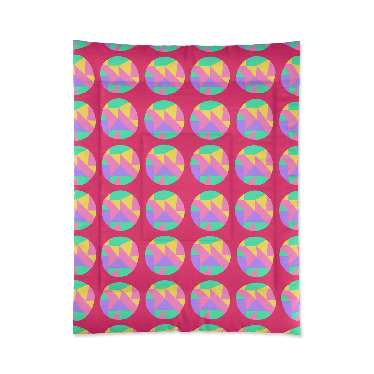 Broken Circle Planes Comforter – Candy Pop on Raspberry