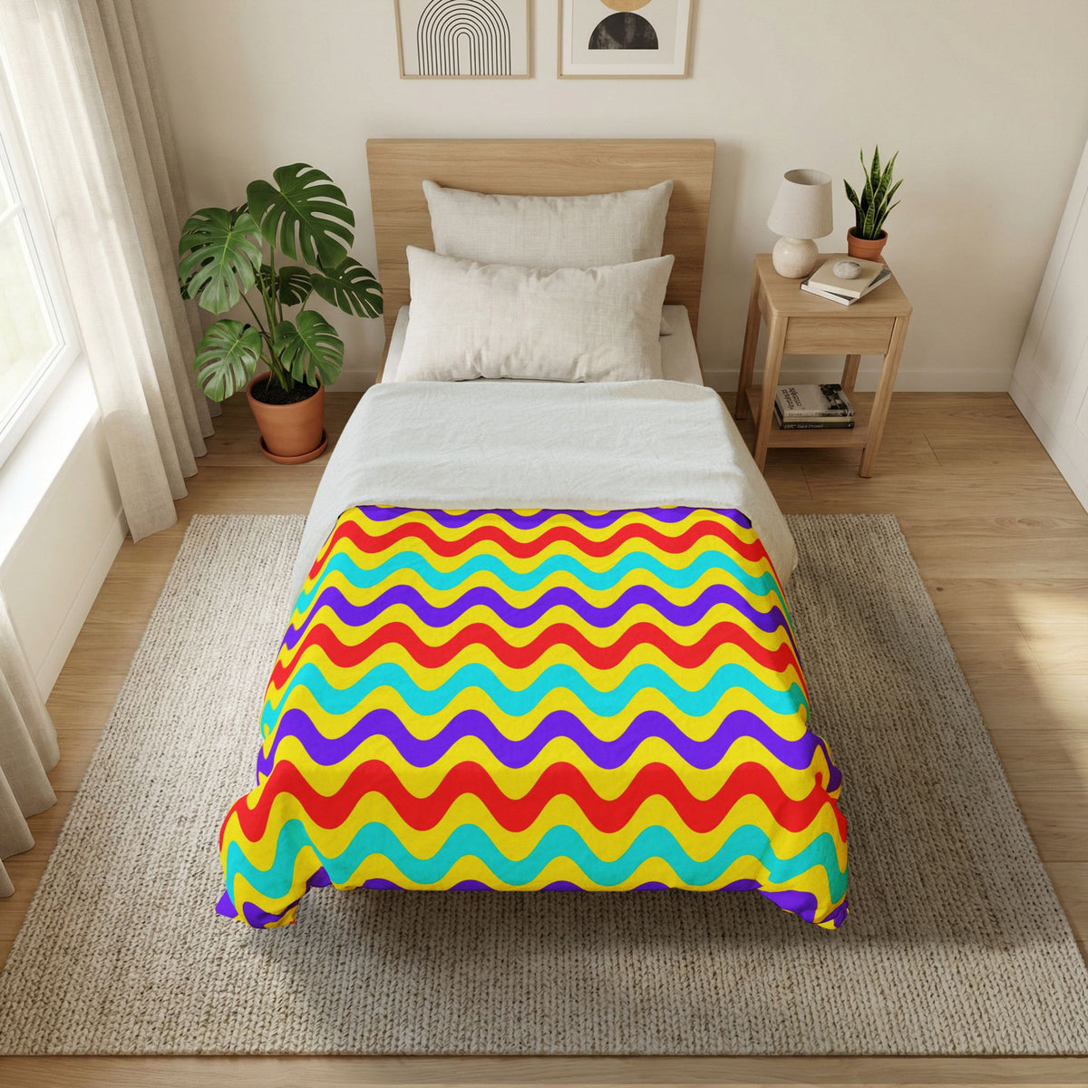 Big Ripple Chevrons Cotton Duvet Cover – Op-Art Chevron Pattern