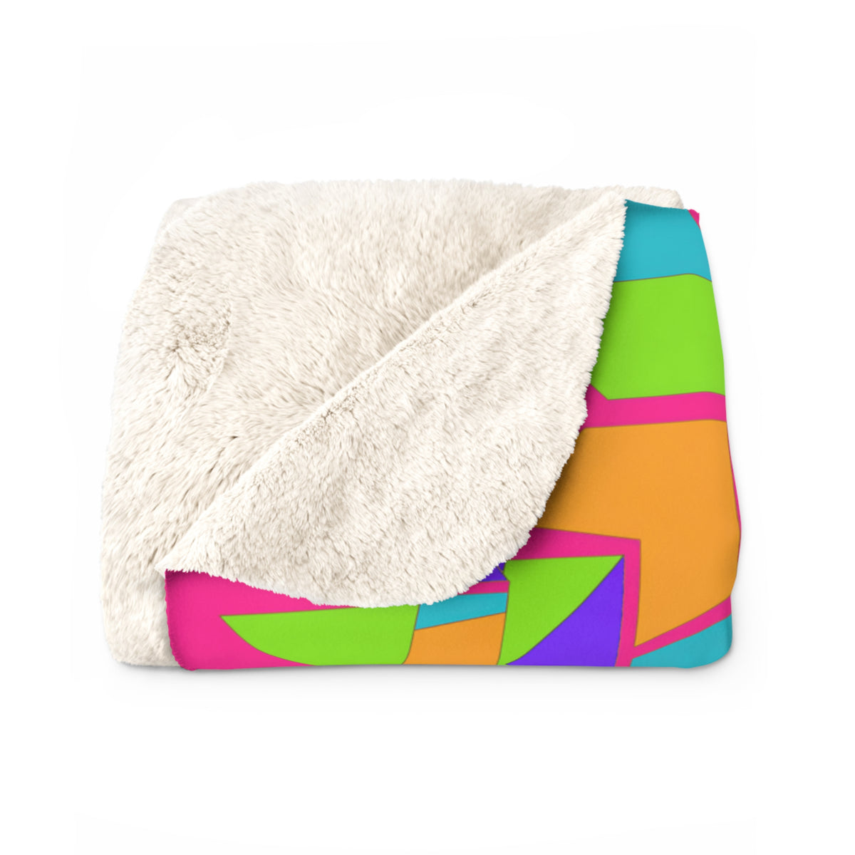 Cubist Block Quilt Sherpa Fleece Blanket – Tropical Punch