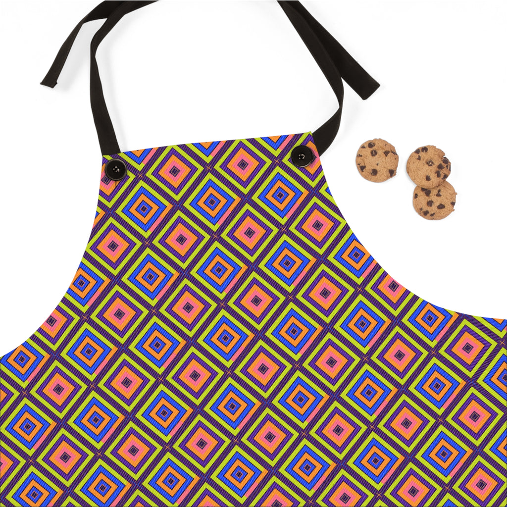 Diamond Ripples Apron – Op-Art Pattern