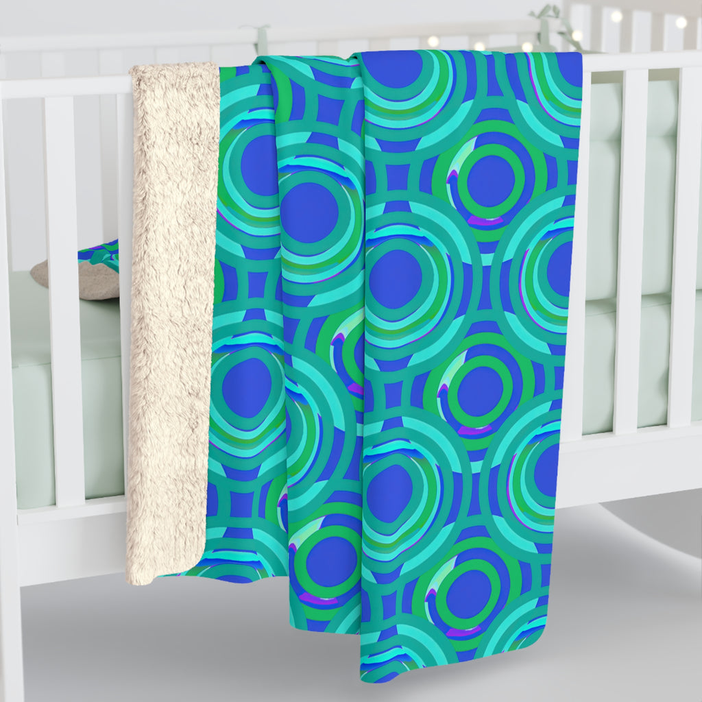 Interlocking Ring Ripples Sherpa Fleece Blanket – Ocean Jewel