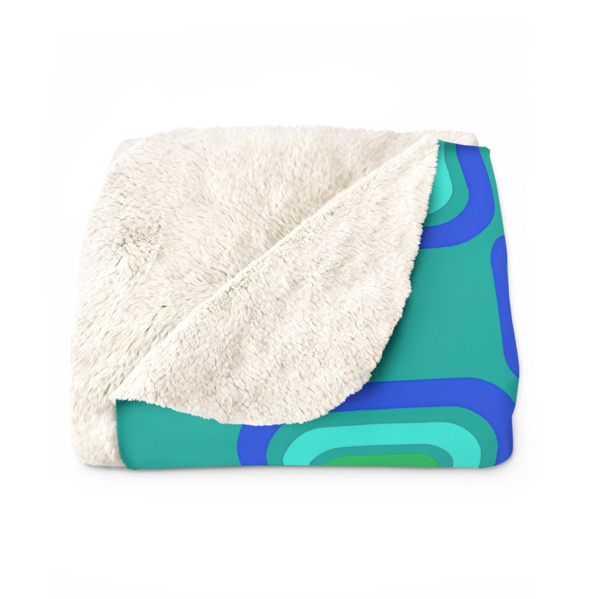 Big Ripple Squares Sherpa Fleece Blanket – Ocean Jewel