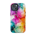Rainbow Alcohol Ink Bloom Magnetic Tough iPhone Case