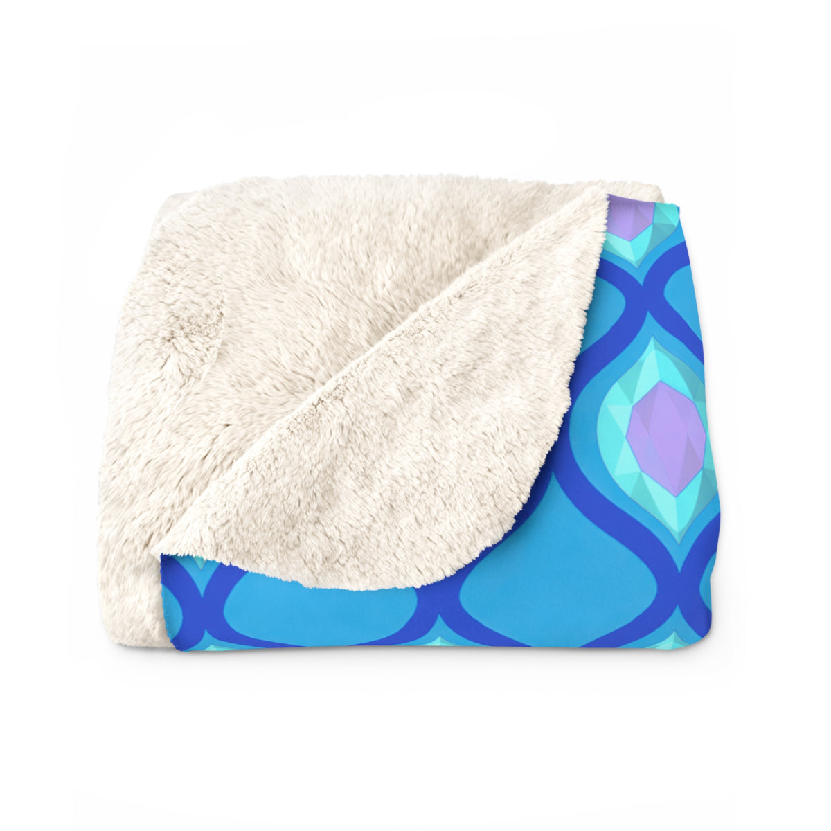 Grand Ogee Lattice II Sherpa Fleece Blanket – Ice Jewel