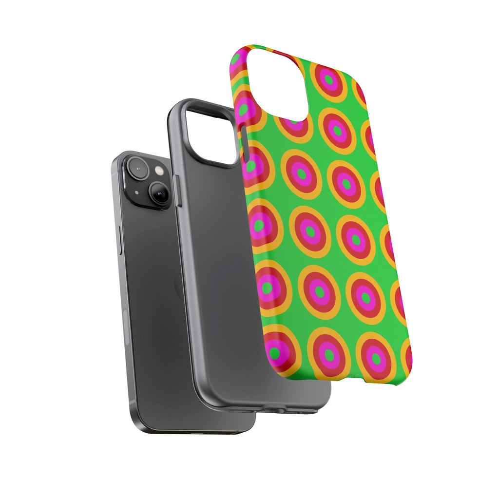 Giant Op-Art Jewel Rings Tough Phone Case – Op-Art Concentric Circles Pattern