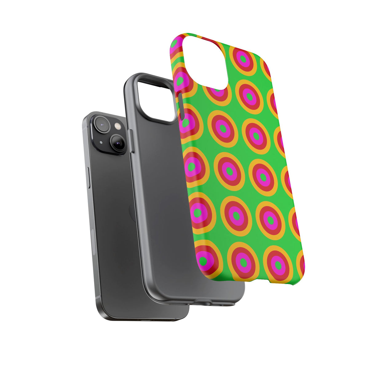 Giant Op-Art Jewel Rings Tough Phone Case – Op-Art Concentric Circles Pattern